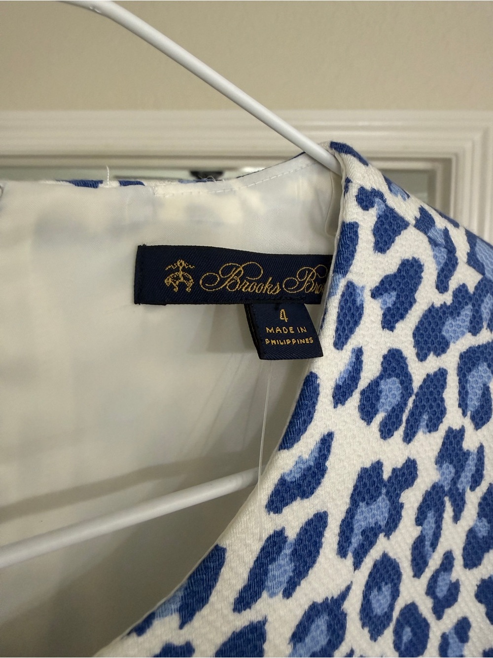 Brooks Blue and White Leopard Print Midi Dress - Picture 5 of 6